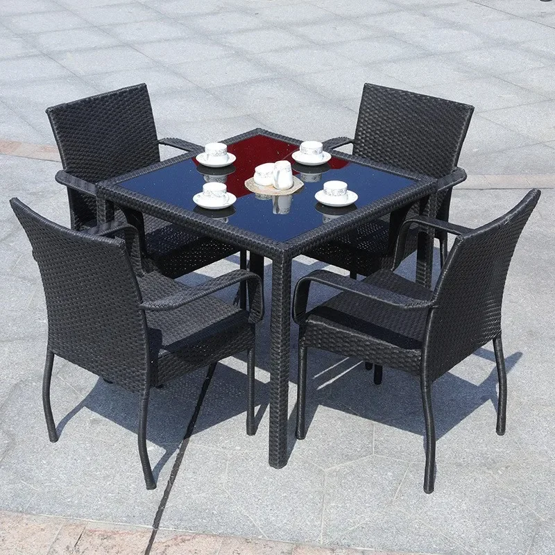 

rattan tables and chairs outdoor balcony leisure Rattan chairs garden terrace furniture three-piece set of tea table
