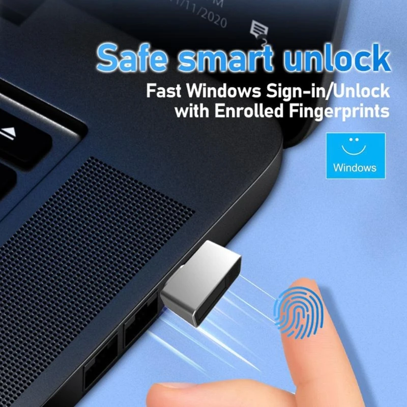 USB C Fingerprint Reader 360Degree Sensors For Secure Login On Window10/11 Devices With Fast 0.05s Security Device Login