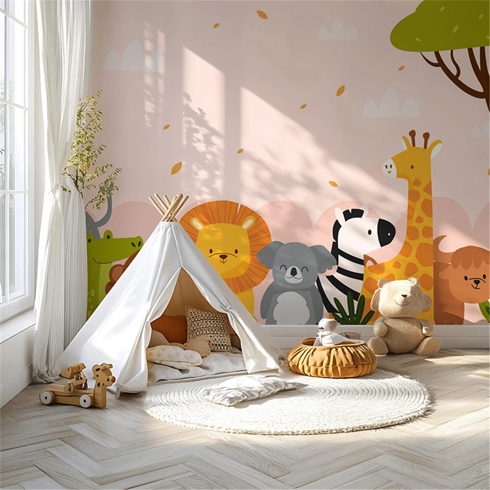 Custom Mountain Peak Cartoon Wallpaper Kids' Room Sofa Background 3D Wall Painting wallpapers for Living Room mural Home Decor