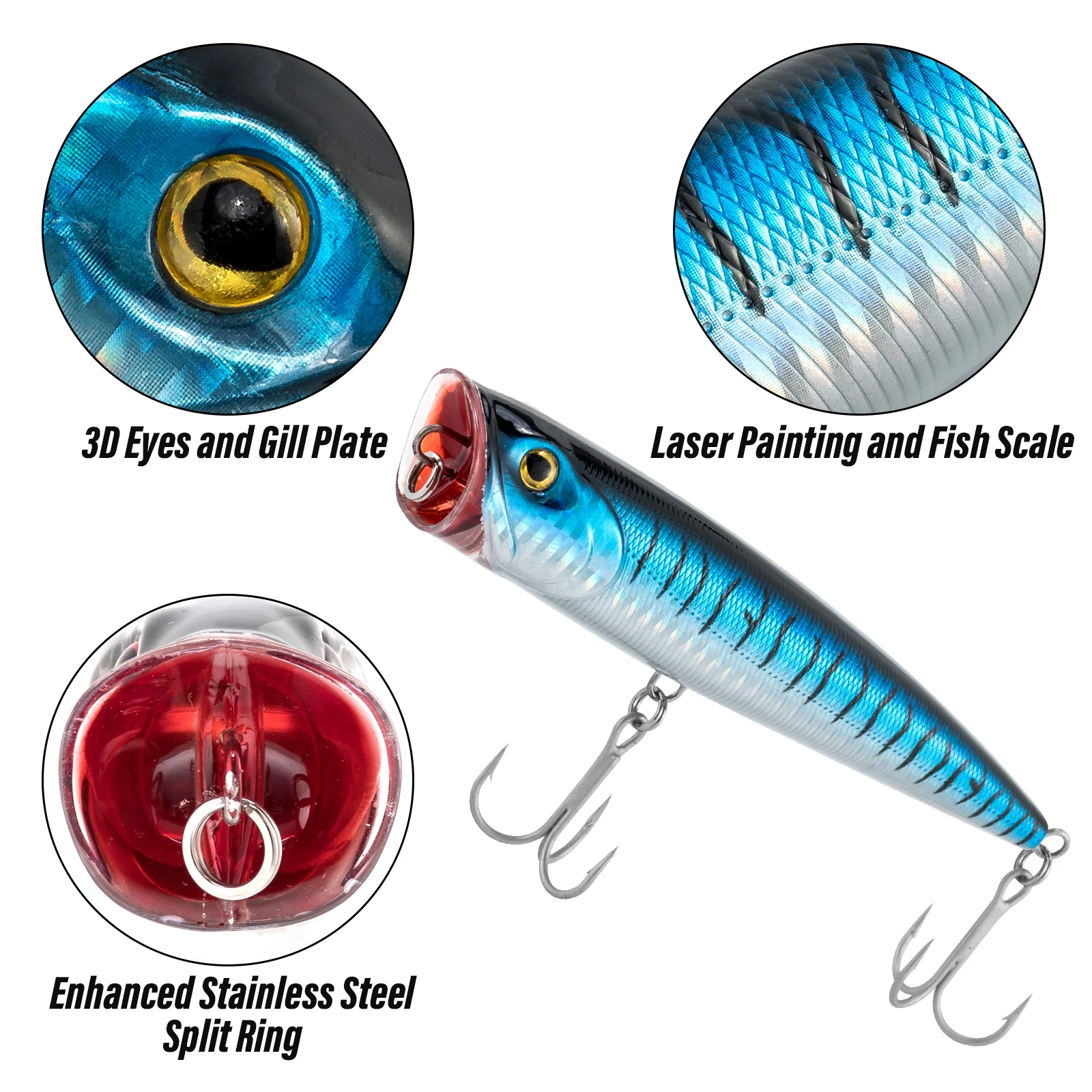 40g GT Popper Angelköder 14cm Wobbler Köder Kunstköder für Salzwasser Plug Thunfisch Surf Angeln Forelle Bass Offshore Big Game – Detail 4