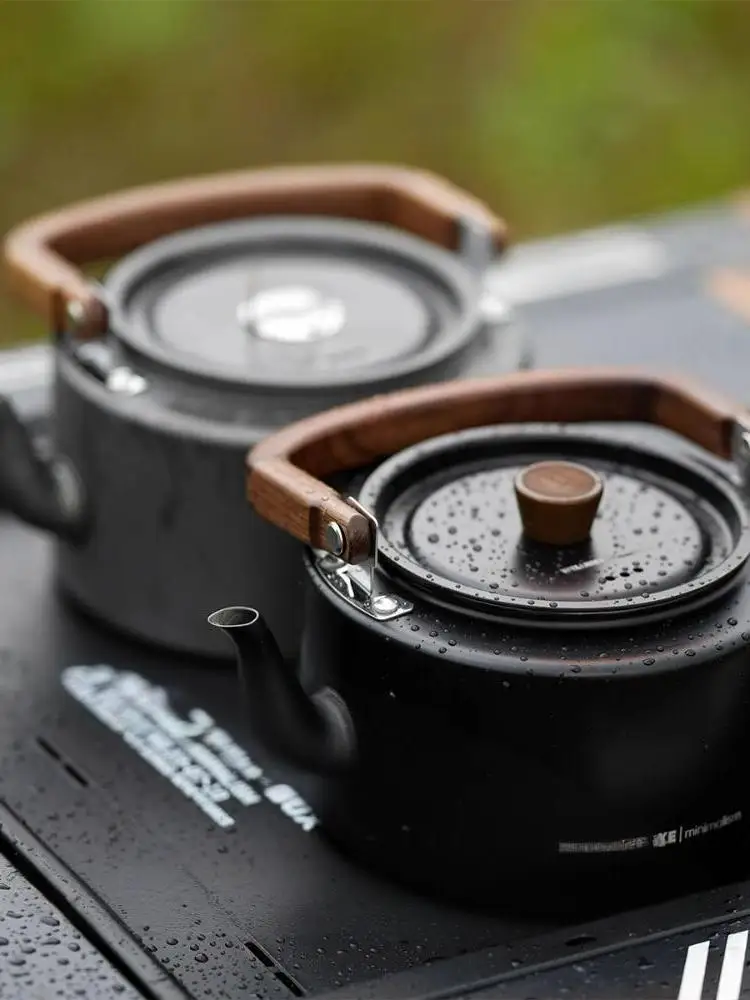 

Titanium ey Outdoor Cam Portable Water Boiler Tea Pot Stovel Lightweight Aluminum Alloy Beverage Container for Hiking