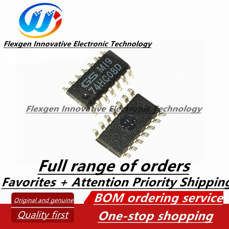 (10 pieces) 74HC08D SOIC-14 quad 2-input and gate chip chip logic chip