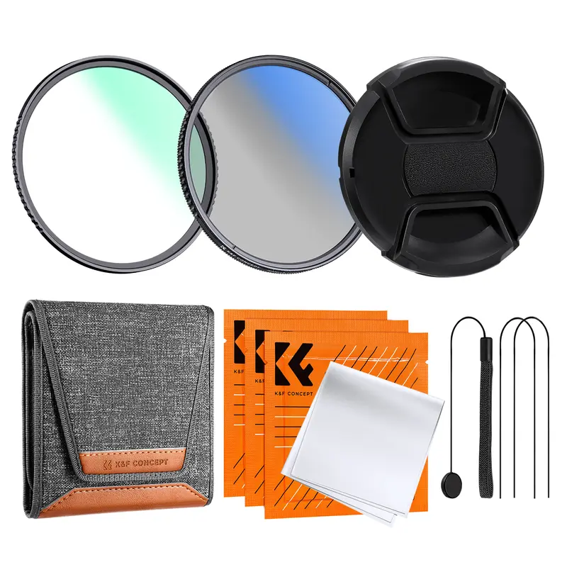 K&F CONCEPT K Series 49-82mm Filters UV/CPL/ND2-400/Black-Mist 1/4 Cap Clean Cloths Camera Lens Filter Set for Nikon Canon Leica - Image 9