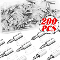 2-200PCS Self Tapping Bracket Screw Cabinet Shelf Support Cross Pegs with Anti-Slip Sleeve DIY Laminate Furniture Support Holder