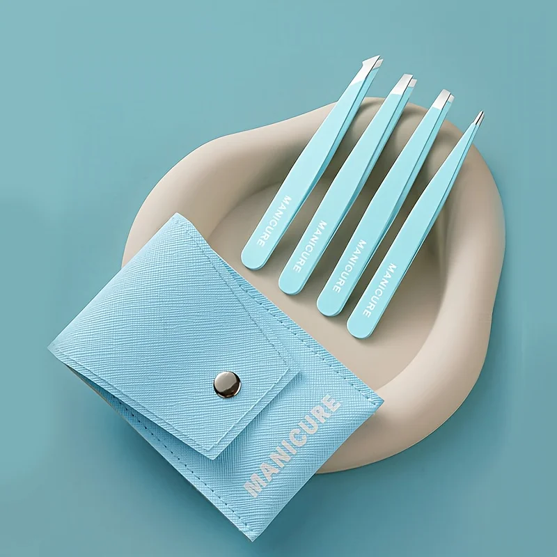 Pinça de sobrancelha profissional de aço inoxidável, remoção precisa de pelos faciais e corporais, adequada para barbas, aparar sobrancelhas