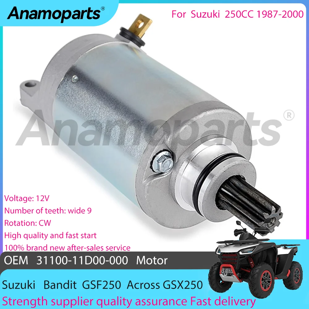 Motorcycle Engine Starter motor fits for 1987-2000 Suzuki GSF250 VS/S Bandit RCH/H Across CJ GSX GSF 250 CC 31100-11D00-000