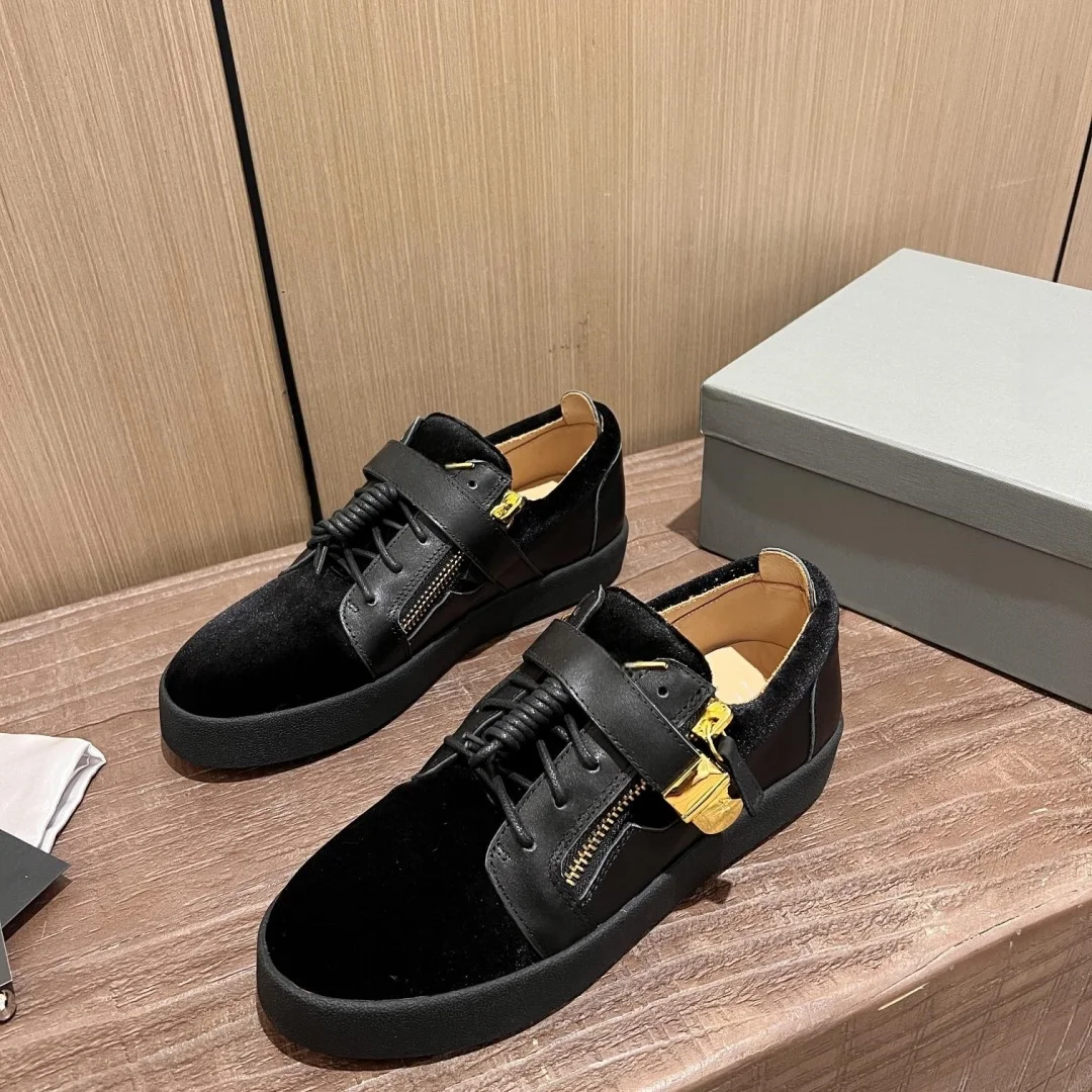 Top Hight Quality Casual Sneakers For Men and Women Real Leather Brand Designer Unisex Tennis Shoes GZ Zipper Loafer Shoes G0413 - Image 2