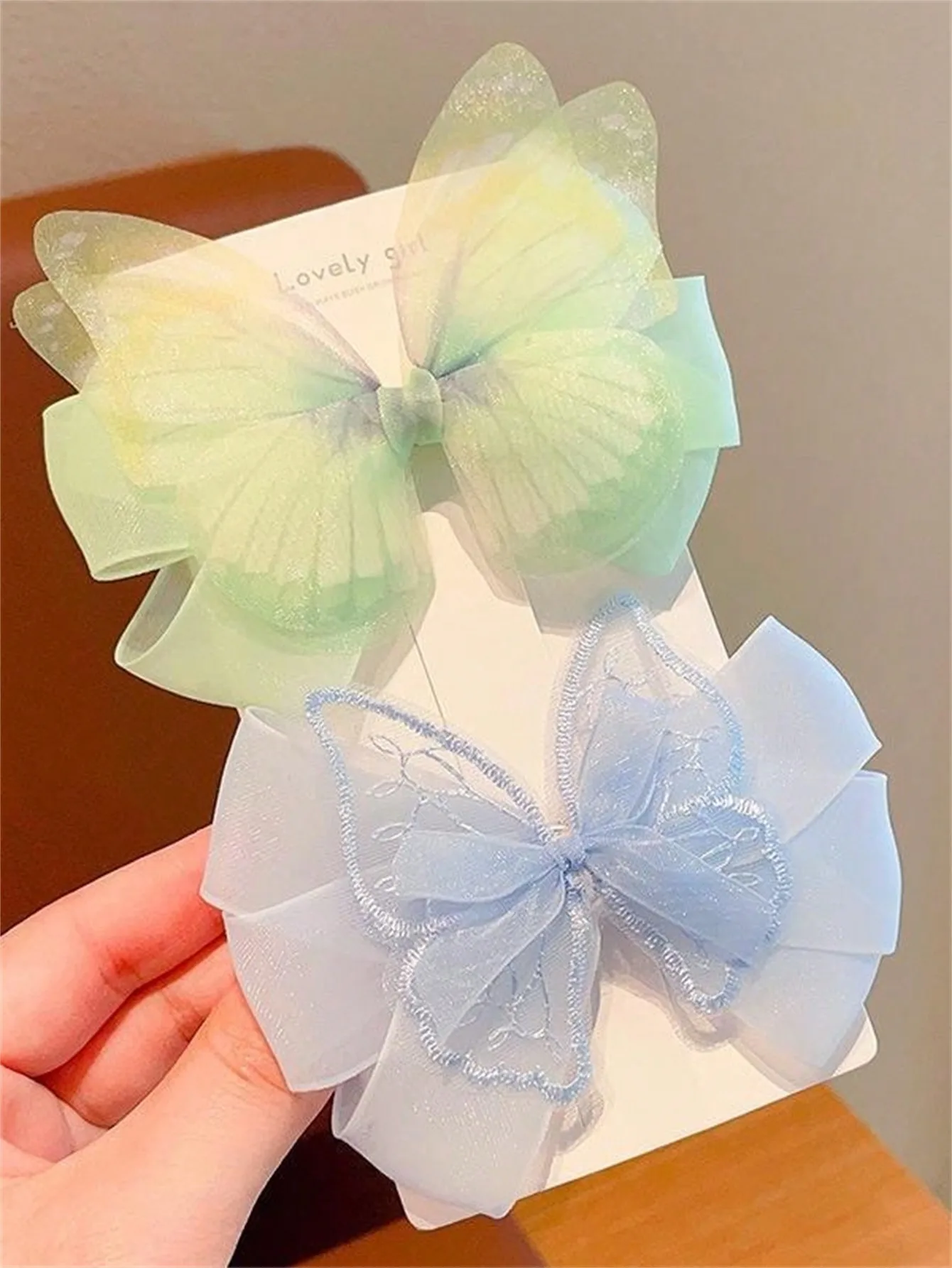 2 women\'s spring new gentle gauze bow hair clip hair accessories