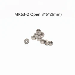 MR63-2 10PCS 3*6*2(mm) Open type. Unsealed Metal Sealed Miniature chrome Steel Bearings