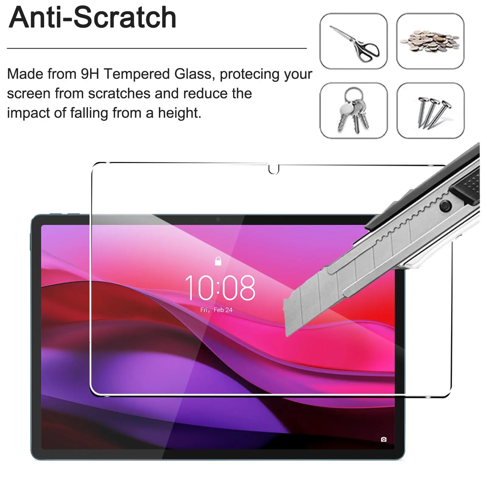 Tempered Glass for Lenovo Yoga Tab Plus/Lenovo Idea Tab Pro 12.7" Screen Protector without bubble 9H Hardness Scratch Resistant