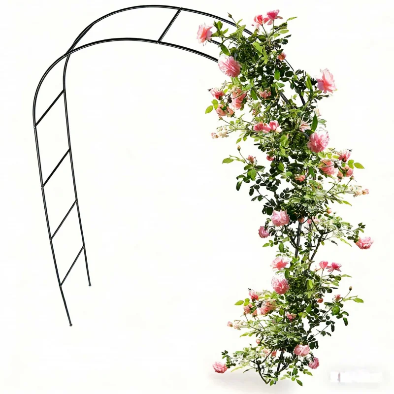 Outdoor Metal Arch Climbing Frame Garden Grape Trellis Plant Climbing Support Wedding Celebration Decorative Flower Stand