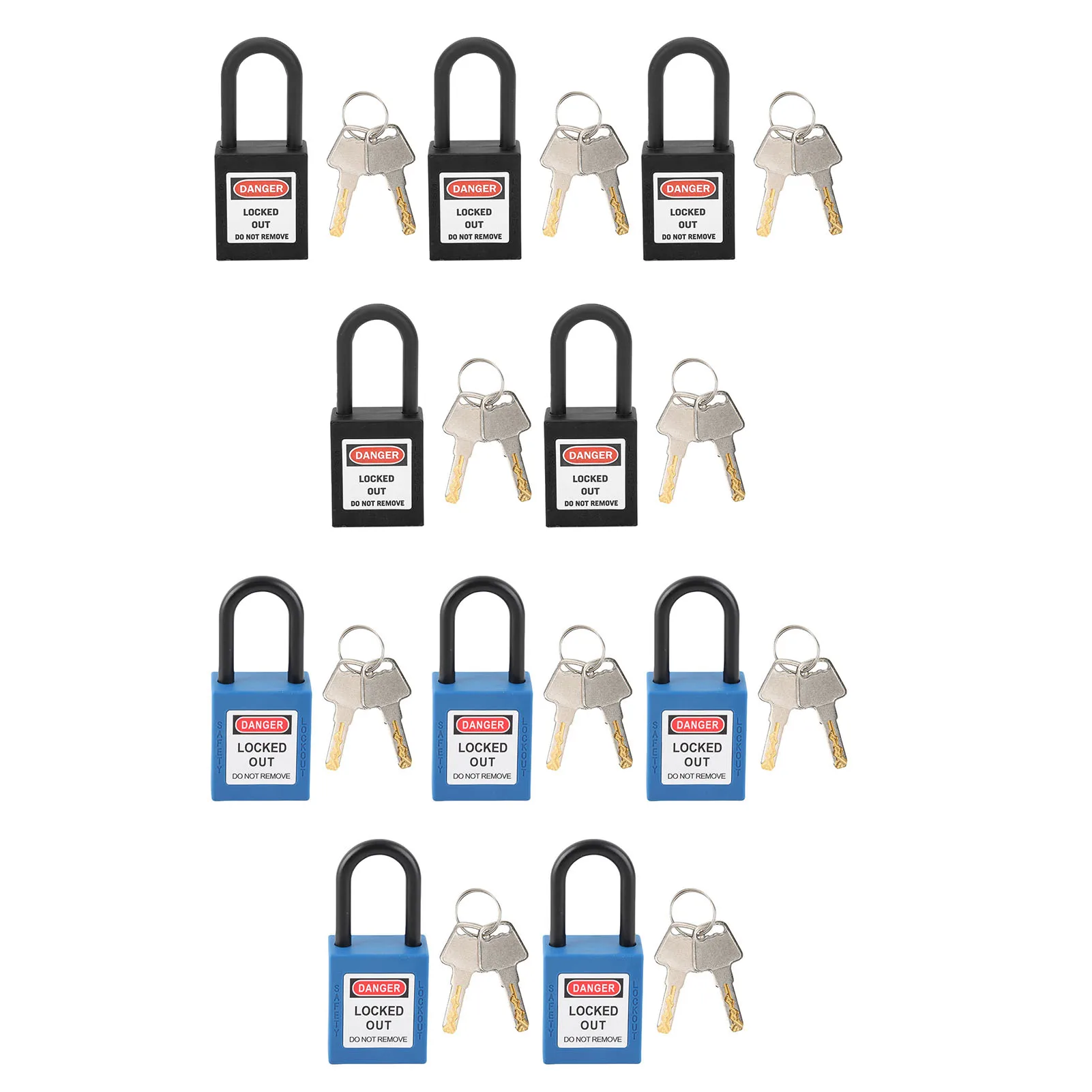 5 Sets 38mm Nylon Insulated Dustproof Safety Padlock With Keys Industrial Electrical Lockout Tagout Lock view 6