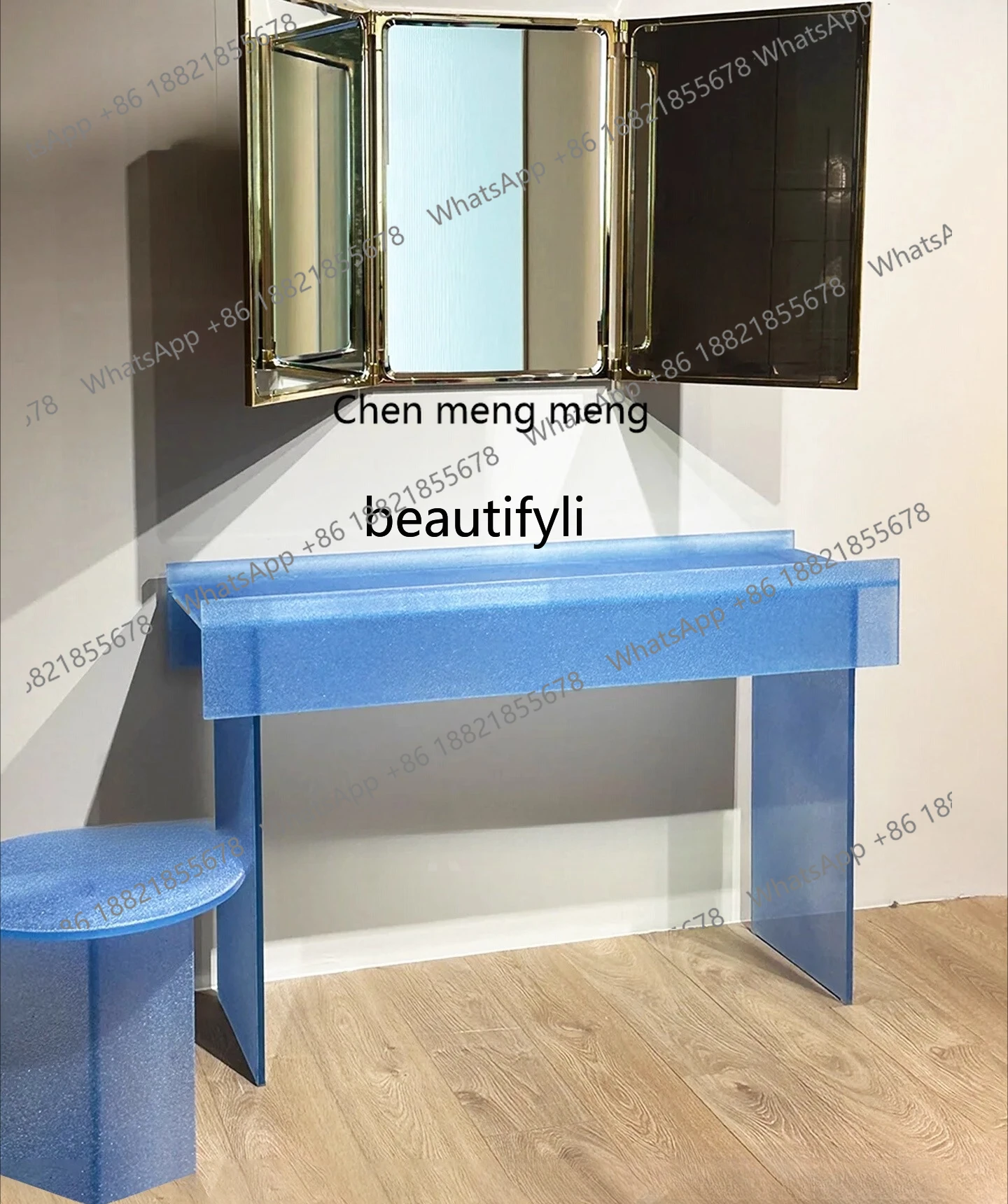 

X Minimalist, frosted glass porch, living room, household small apartment, side table, partition rack