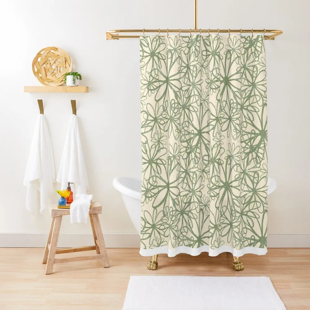 

Pats Floral Cream Small Shower Curtain Bathroom Fabric Bathroom Decor Bathroom Accessory Curtain