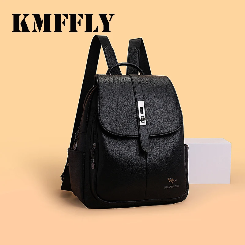 New Fashion Backpack Luxury Designer Ladies Anti-theft Backpack Women Soft Leather School Bag Large Capacity Travel Bags Mochila