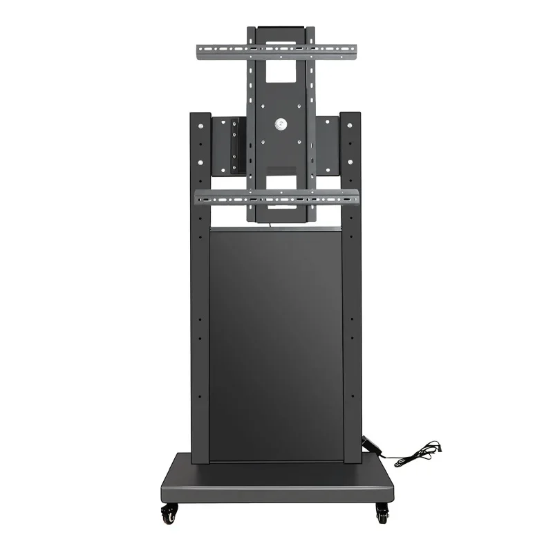 Electric vertical screen rotating mobile cart teaching live exhibition hall intelligent voice control 43/55/65 inches