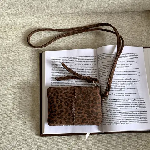 Suede Coin Purse PU Soft Lanyard Wallet Travel Neck Bag for Women Work Travel Office Daily