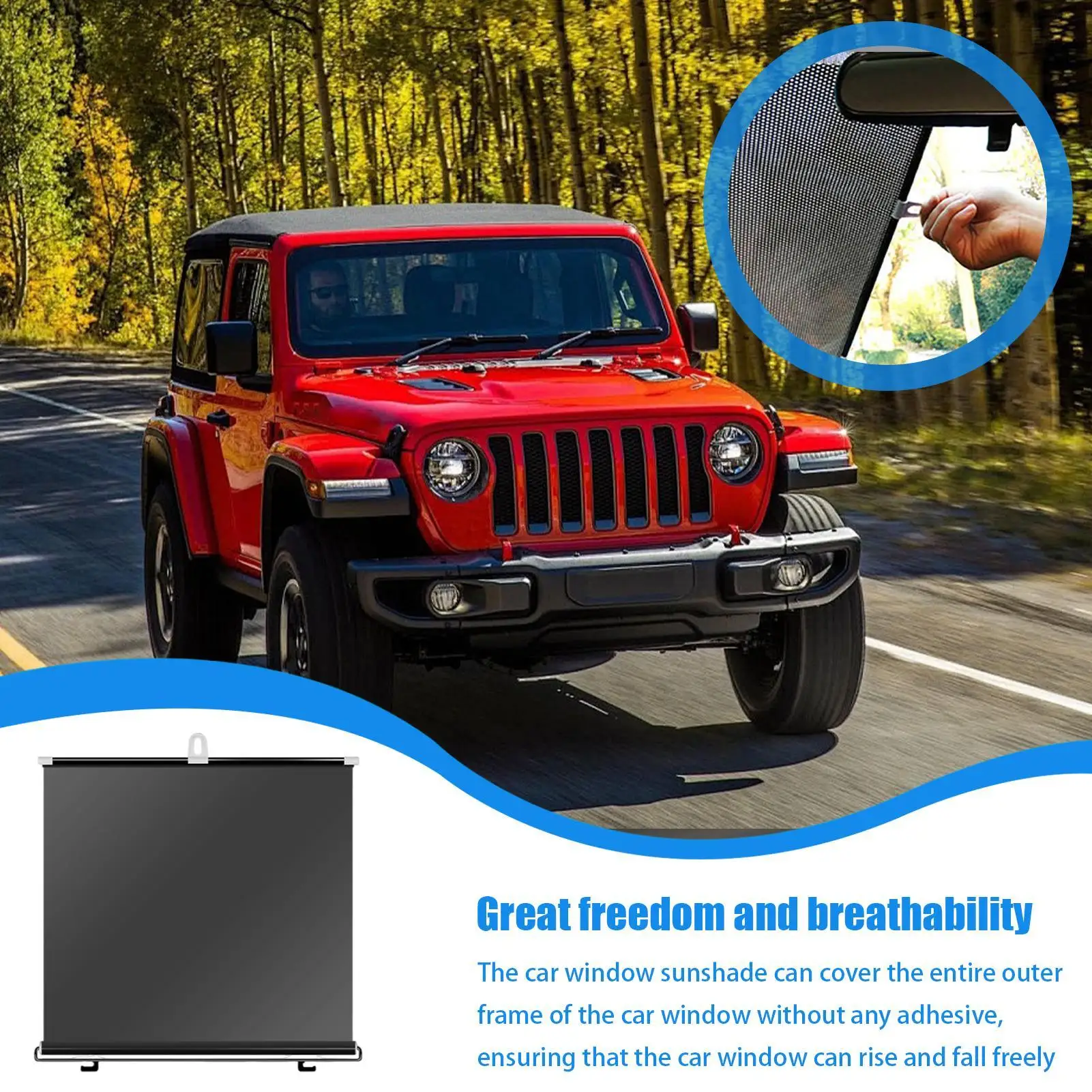 Car Windshield Sun Shade Retractable Roller Blinds Front Rear Window Sunshutter Auto Interior Sun Protection for Truck Vehicle