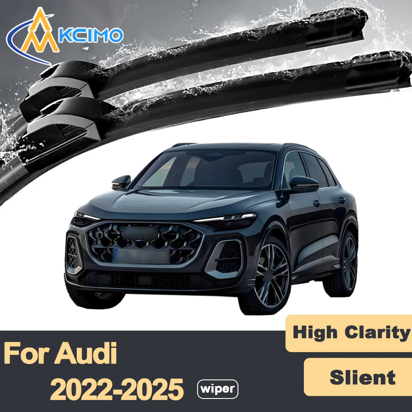 

Premium Rubber Durable Silent Windshield Wiper Blades 2pcs for Audi Q5 e-tron 2022-2025 Front Wiper Blades Set