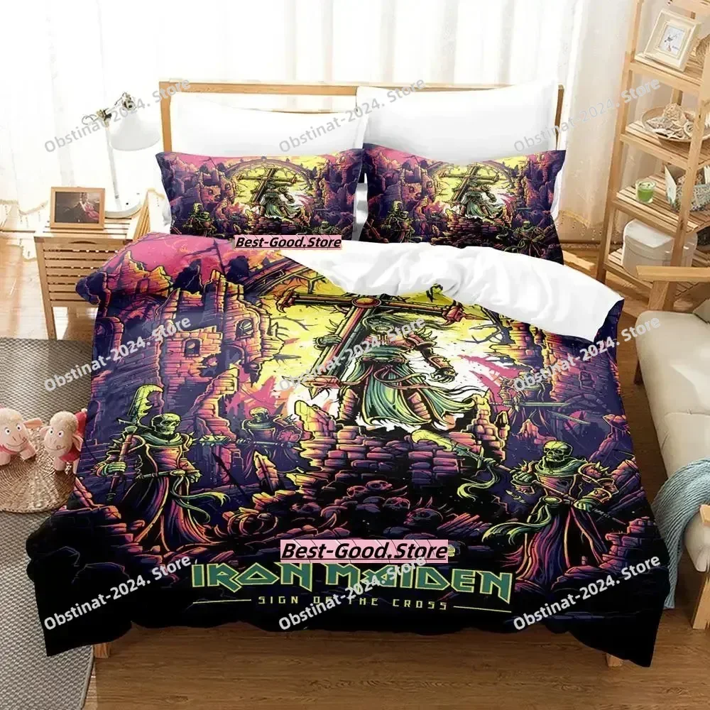 Maiden Heavy Metal Bedding Set Single Twin Full Queen King Size Bed Set Adult Kid Bedroom Duvetcover Set Anime parure de lit Bed