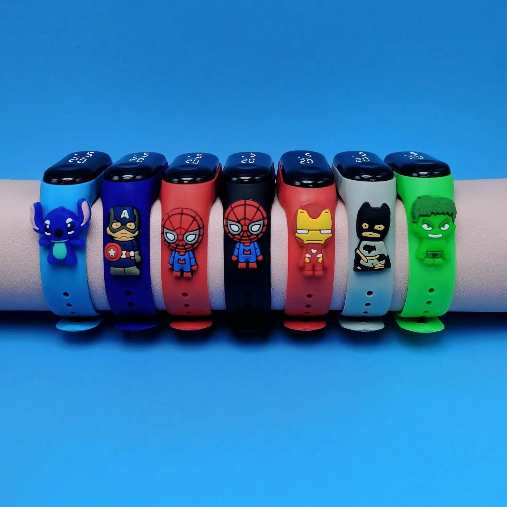 Marvel Children\'s Watch Cartoon Fashion Watches Electronic Digital LED Display Watches Waterproof Holiday Gift Kids Watches