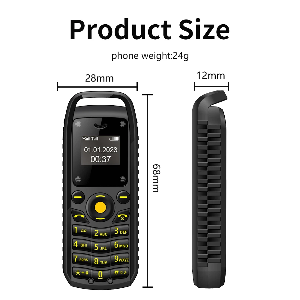 SERVO B25 Mini Feature Mobile Phone Bluetooth Dialing Blacklist Smallest Backup 2 SIM Super Small Cell Phone Wear Around Ears