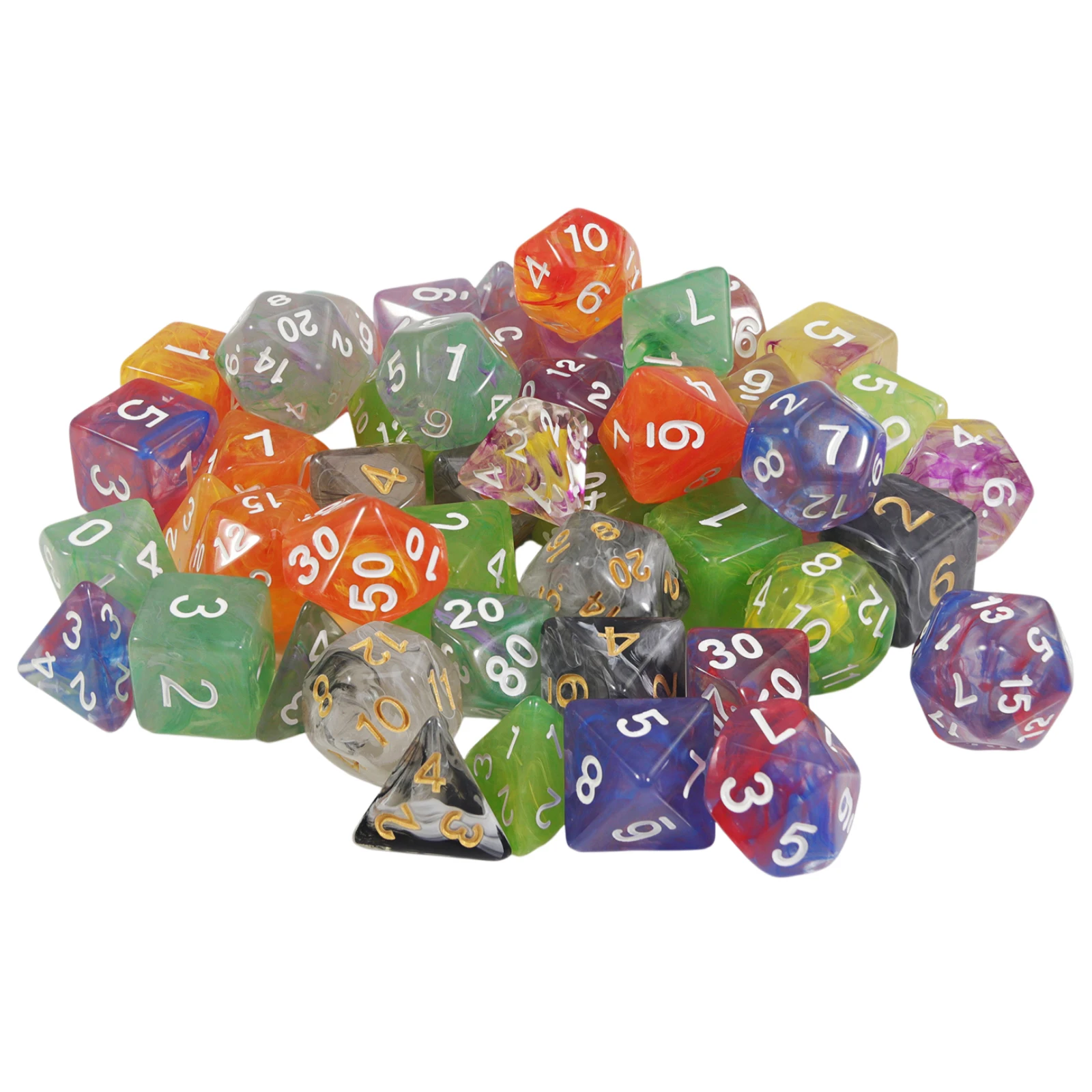 

Цветные кубики с эффектом тумана - многогранные кубики для ролевых игр DND, 7 штук, кубики для настольных игр