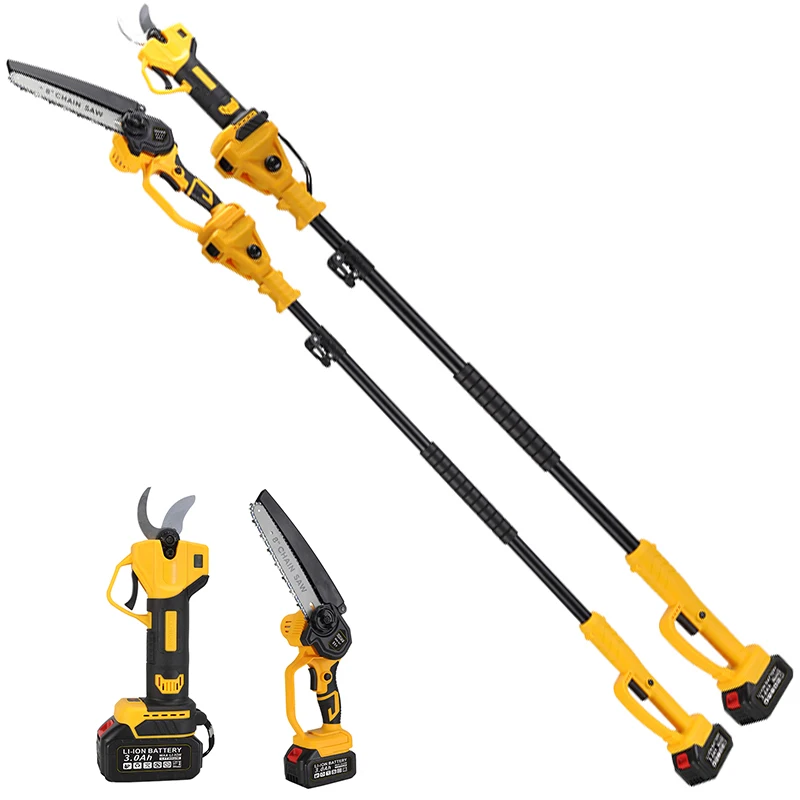 Cordless Chainsaw Customized 2.5m Electric Telescopic Ratchet High Branch Pruning Scissors Chainsaw Pole Fruit Tree Pruner