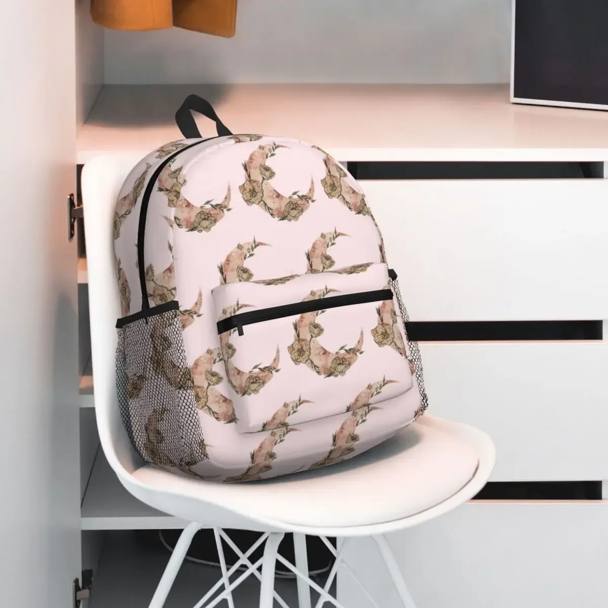 

Рюкзак с цветочным принтом в форме полумесяца, небесного ботанического искусства, рюкзак большой вместимости, детская сумка для книг, школьная сумка, сумки на плечо для мужчин и женщин