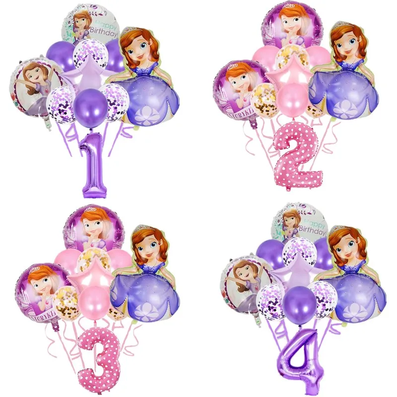 Disney Sofia Foil Balloons Kids Girl Birthday Party Decoration Supplies Baby Shower Princess Helium Globos DIY Decor