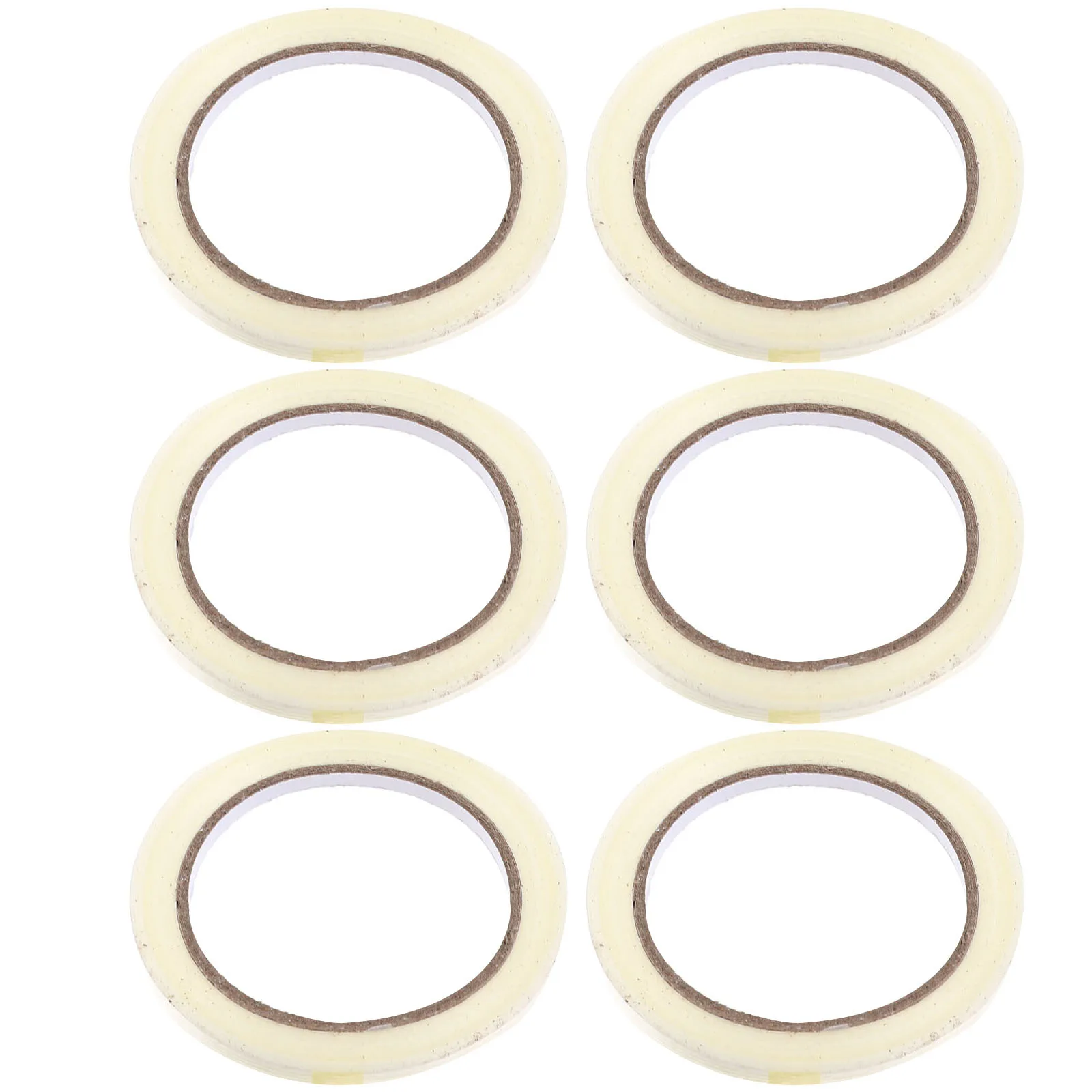 

6pcs Transparent Glass Fiber Tape Strong Adhesive Tear Resistant Durable Stripe Design For Packaging Binding Fixing Fiberglass