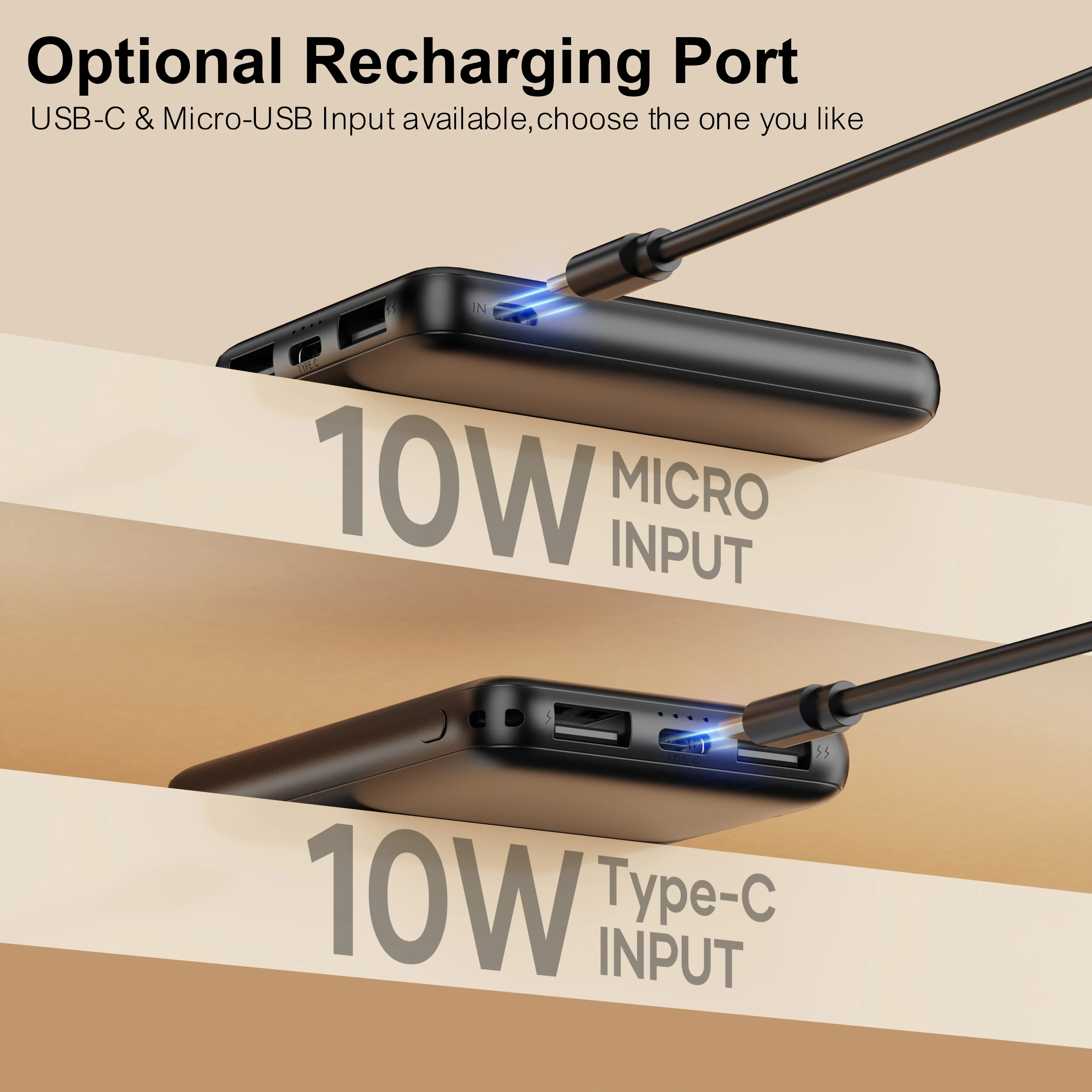 Mini cargador portátil Power Bank de 6000 mAh,