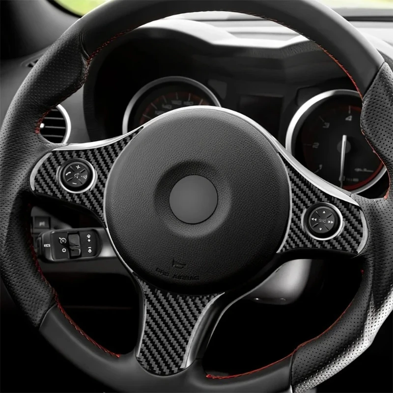 For Alfa Romeo 159 2005-2019 2020 2021 2022 2023 LHD RHD Real Soft Carbon Fiber Sticker Car Steering Wheel Button Frame Trim - view 3