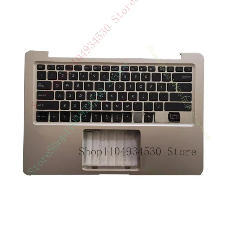 Подставка для рук и клавиатура для ноутбука QZC для ASUS Vivobook 14X411 X411U X411UA X411UF Gold US Подставка для рук и клавиатура для ноутбука QZC для ASUS Vivobook 14X411 X411U X411UA X411UF Gold US