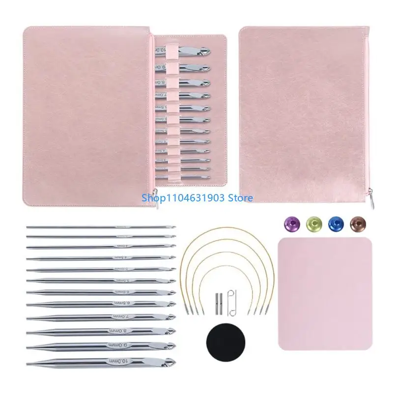 

Алюминиевая тунисская иглы крючков с кожаным корпусом для вязания ткачества