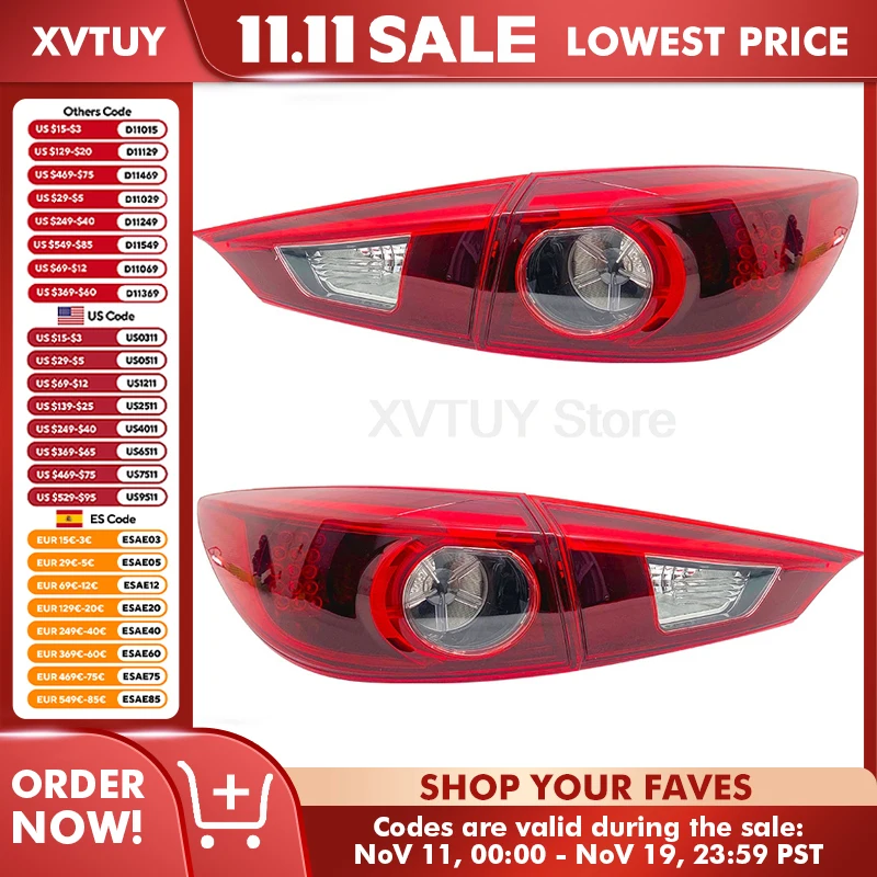 

Car Styling Taillights for Mazda 3 Axela Sedan 2017 2018 LED Tail Light DRL Rear Turn Signal Car Accessories Tail Lamp Assembly