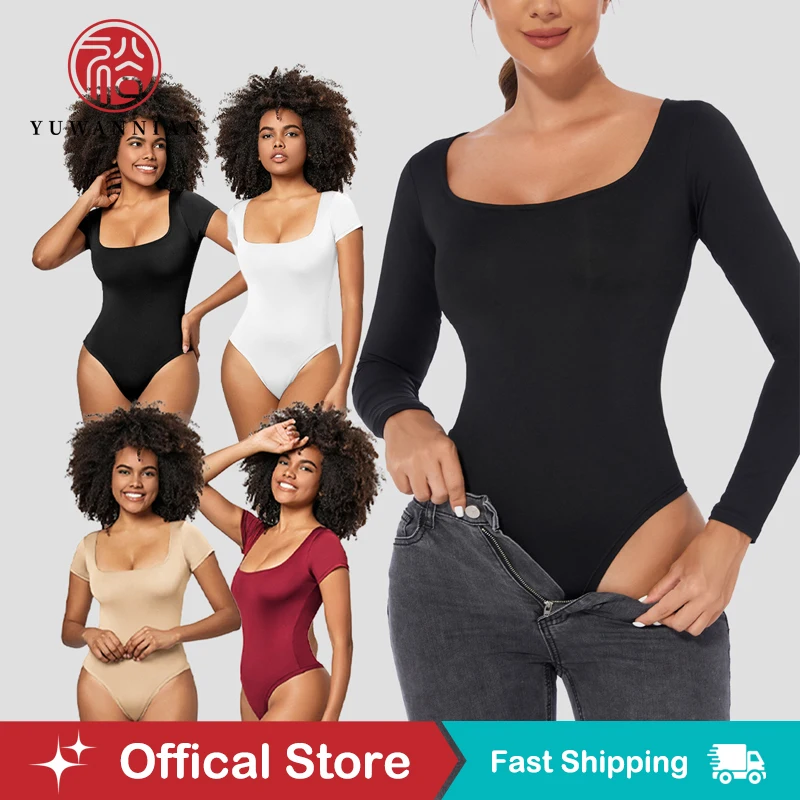 

Plus Size Slim Fit Long/Short Sleeve Bodysuit for Women High Quality Stretch T Shirt One Piece Outfit