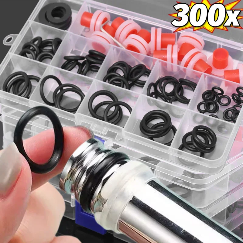 Rubber Faucet Gasket O-Ring Kit Pipe Hose Leak-proof Sealing O Ring Washer Silicone Gasket Plumbing Plug Repair Assortment Set