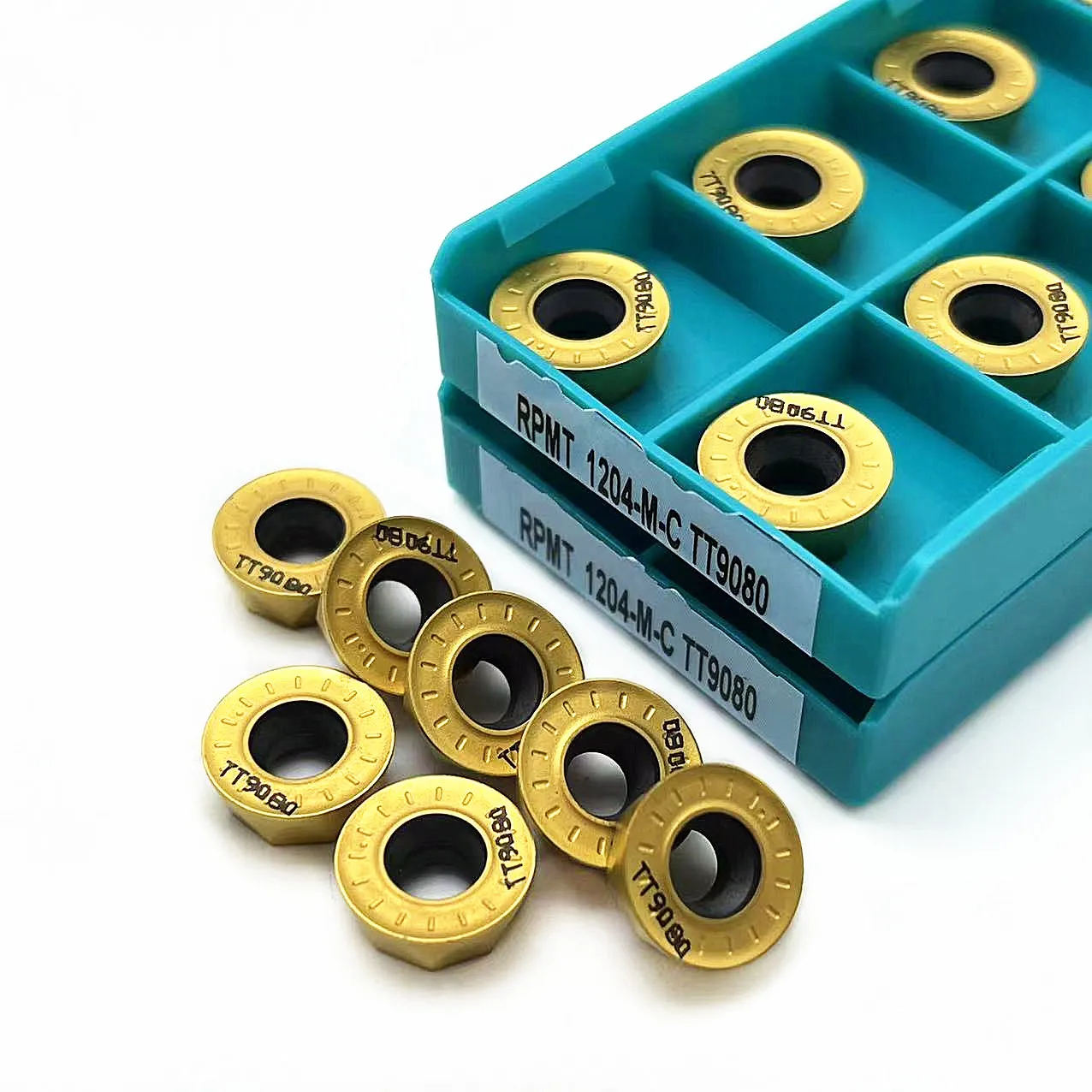 Herramienta de torneado de inserción de carburo Indexable, herramientas de torno de alta calidad, RPMT1204 M C TT9080