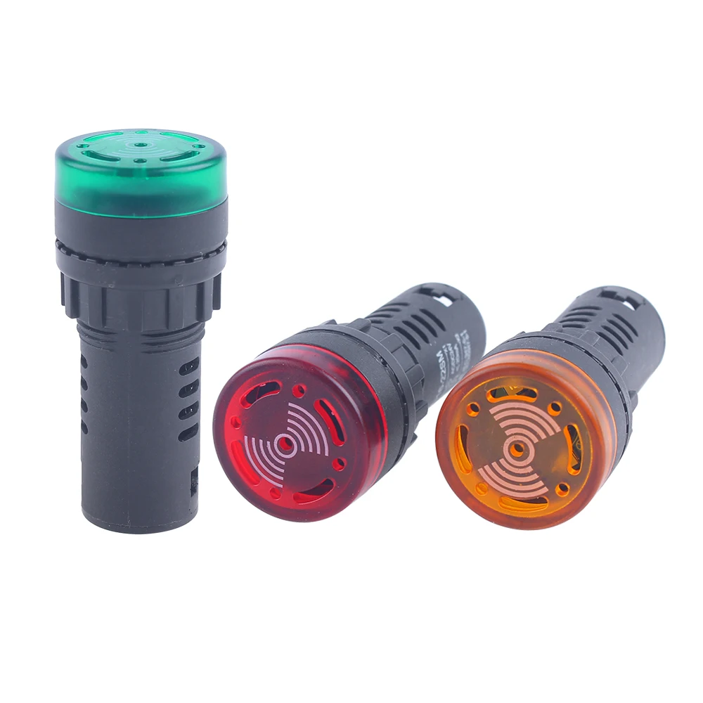 1pc Rode AD16-16SM 12V 24V 220V 16mm Flash Signaal Rode LED Actieve Zoemer alarm Indicator