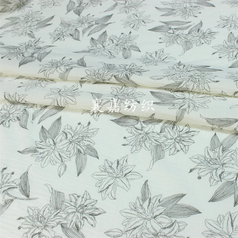 Double Cotton Gauze, Crepe, Vintage Lily, Loungewear Fabric