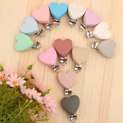 4pc Silicone Pacifier Clips Heart With Hole Round Mouse Clip DIY Pacifier Chain Necklace Bead Handmade Accessories