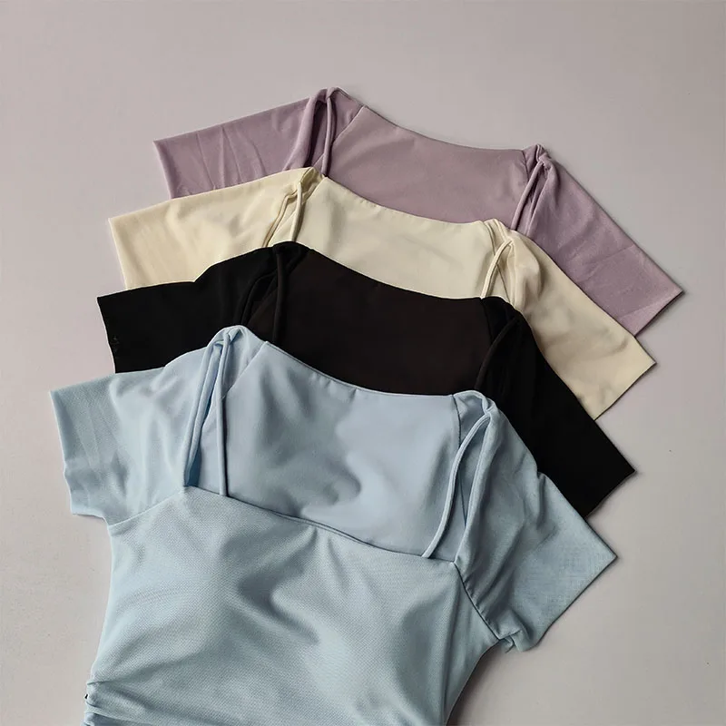 Sommerliches Neues Zweiteiliges Yoga-Kleid mit Fester Brustpolsterung, Sport-Mesh-Kurzärmeln, zum Tragen beim Laufen, Sport und Fitness. – Detail 8
