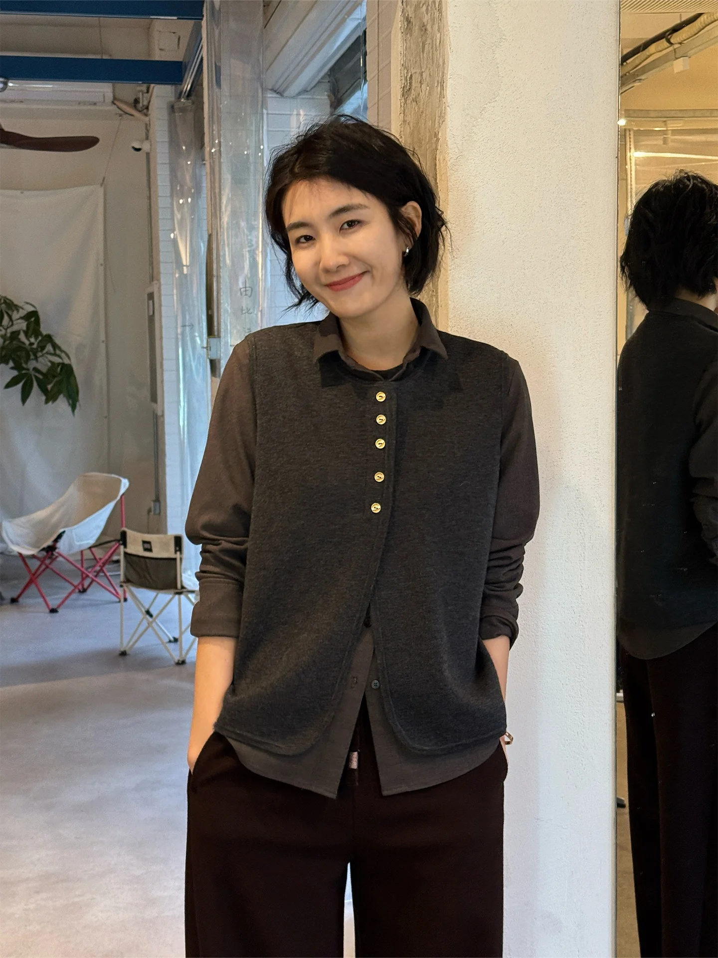 

Женский вязаный жилет из шерсти Langqing, круглый вырез, глубокий V-образный вырез, для многослойного ношения, весенняя новинка, стильный, для повседневной носки, для дома и работы