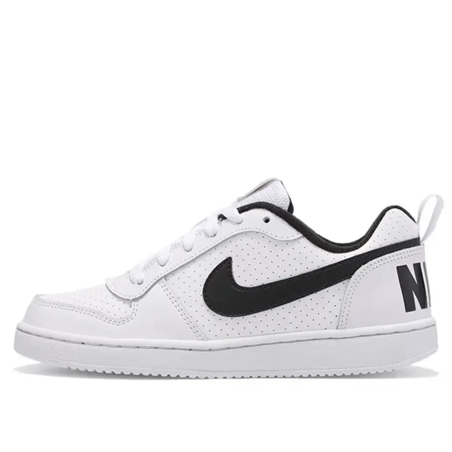 Nike Court Borough Low Synthetic leather Comfortable and versatile Anti-skid wear-resistant low-top children's board shoes white