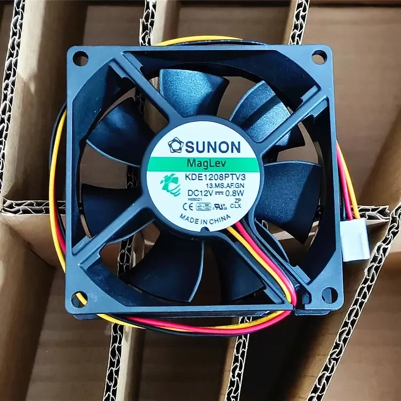 for SUNON KDE1208PTV3 13.MS.AF.GN 12V 0.8W 8cm 3-Wire Silent Cooling Fan