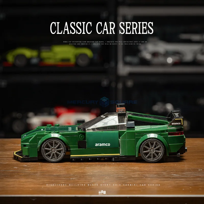 Green Racing Vehicle Model Building Blocks MOC JD059 Fast Transportation Speed Car Bricks Ideas Collection Toy Kit DIY Gift Kids
