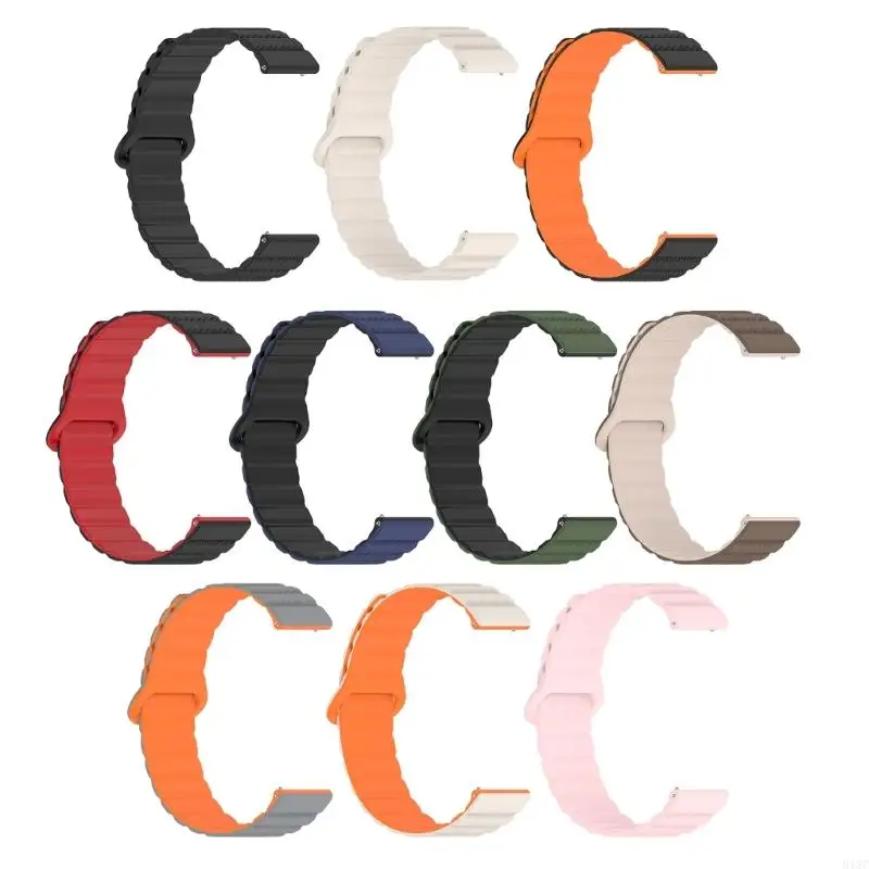 918C Dây Đeo Đồng Hồ Silicon Dây Đeo Vòng Tay Dây Có Khóa Từ Tính Phù Hợp Với 18Mm 20Mm 22Mm Đồng Hồ Thông Minh Smartwatch, Mái
