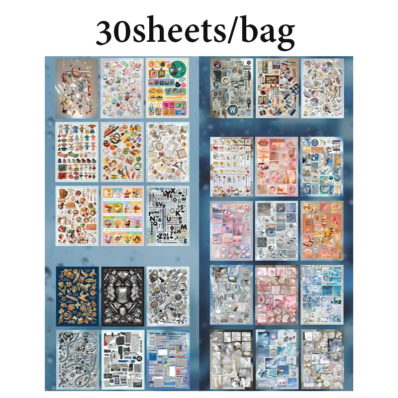 Mr Paper Vintage-Style Foil Sticker Pack (30 pcs)