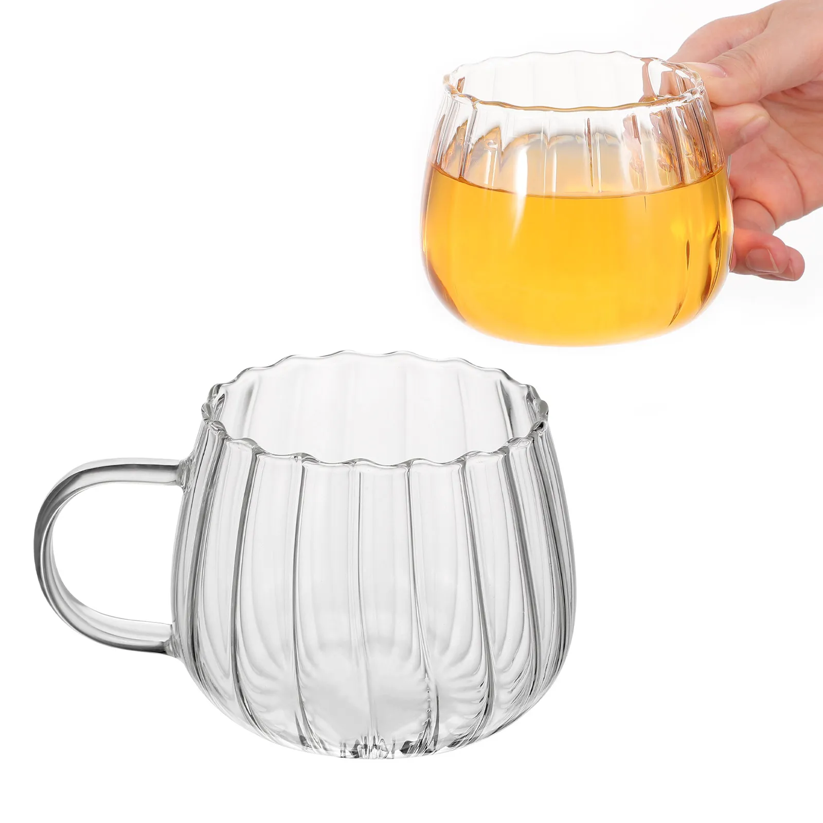 2 Pcs Glass Tea Mug Transparent Breakfast Cups China Mugs Aesthetic Coffee Espresso Clear